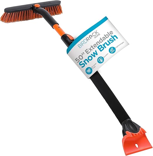 Snow Moover Extendable 50" Car Brush and Ice Scraper with Foam Grip | Auto Snow Removal | Car Truck SUV Windshield | Heavy Duty