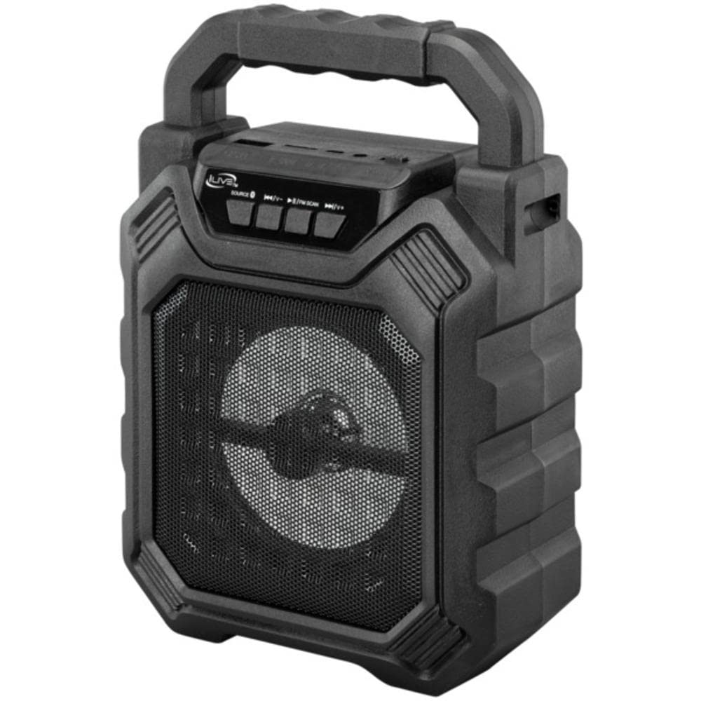 iLive ElectronicsISB199B Wireless Tailgate Party Speaker, with LED Light Effects and Built-in Rechargeable Battery, Black