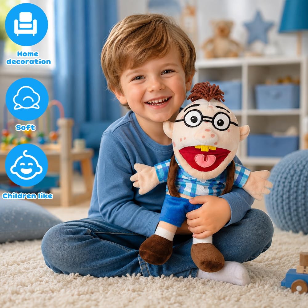 NKFBEV Jeffy Puppet Plush Toy Doll, 40cm Jeffy Hand Puppets with Working Mouth - Image 5