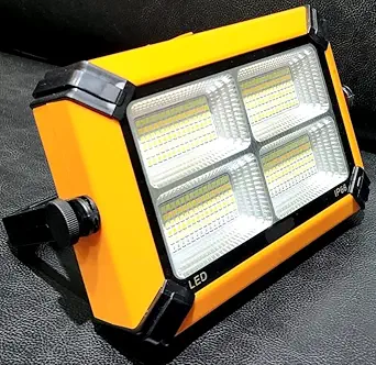 RealBuy Multi-Functional Solar LED Flood Light 30W Cum Torch with 12000 mAh LiFePO4 Battery (IP-65 Water-Proof, 3-in-1 Light Colors)