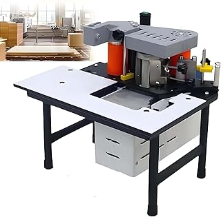 Portable Edge Bander, Curve Straight Edge Bander, Handheld Edge Banding Gluing, 1200W, Double-Sided Gluing, 5-10m/min Speed, 170-190℃ Temp, for PVC ABS Wood Veneer(White)