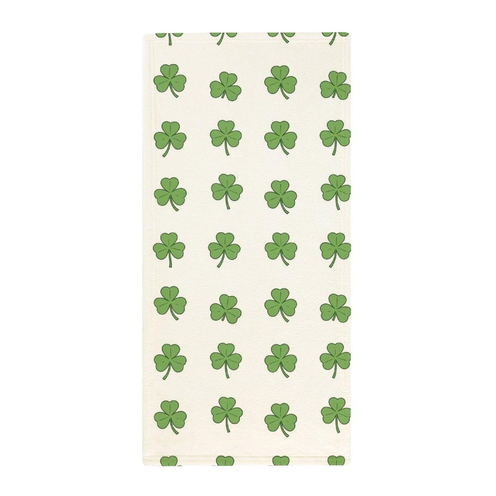 Anceky Luxury Hand & Face Towels, Lucky Clover Shamrock Ultra Soft Bath Towels for Hotels, Spa & Guest Bathrooms