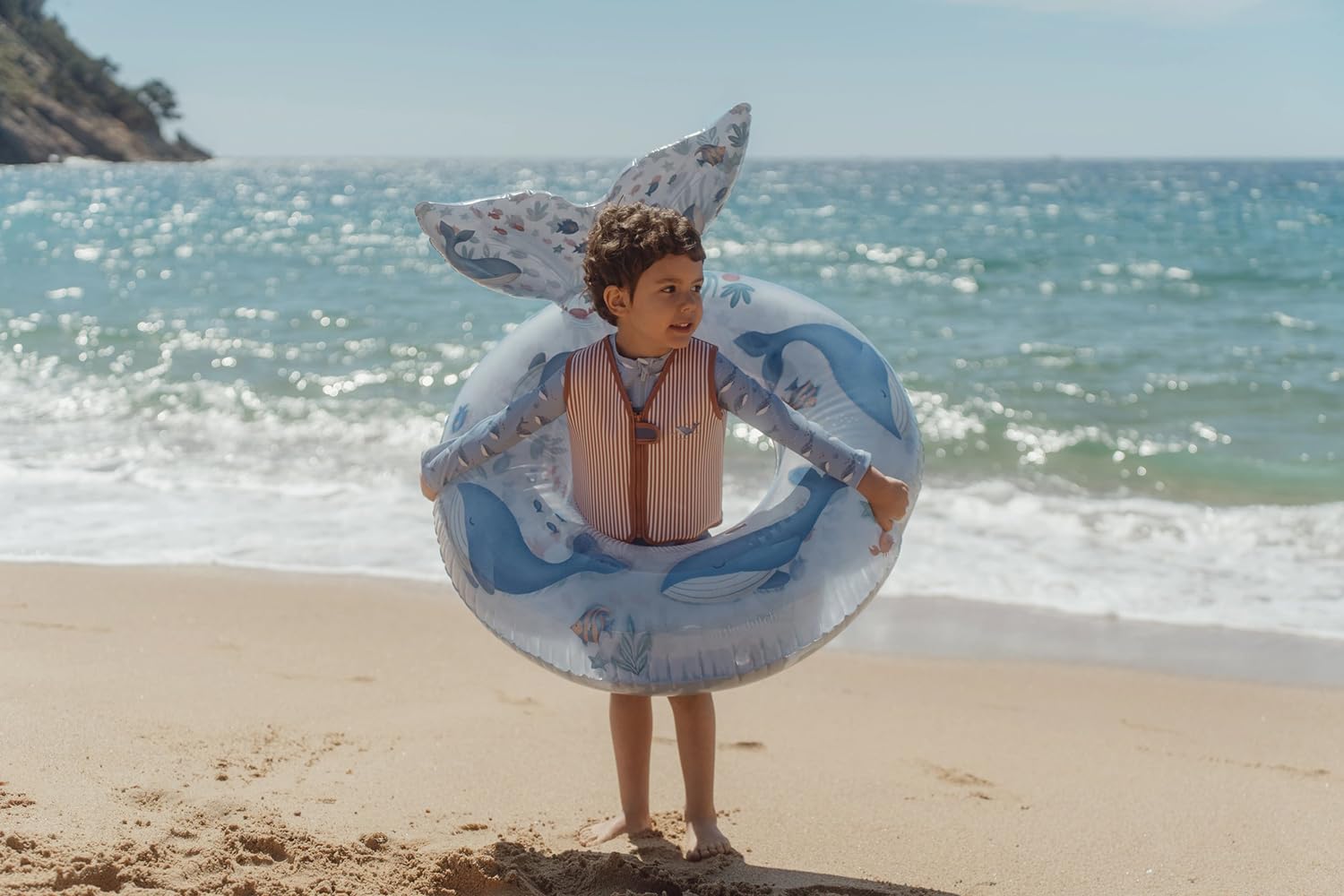Little Dutch Ciambella da nuoto per bambini, gonfiabile per bambini dai 3 anni in su, blu Ocean World