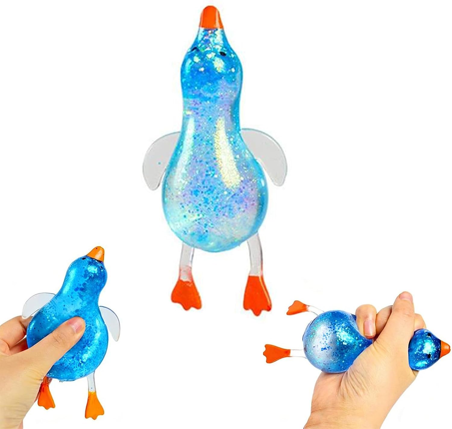 Cute Duck Squishes Sugar Stress Ball, Soft Colorful Duck Anxiety Relief Toy, Moldable Slow Rise Squeeze Decompression Dough for Adults