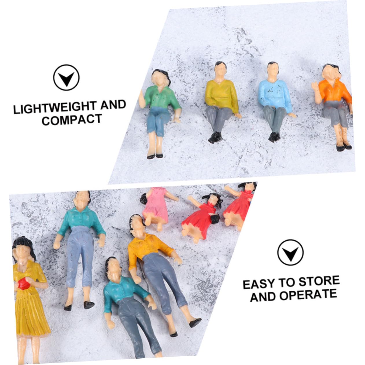 STOBOK 30pcs Model Man Plastic Figures 1:20 Scale Figures Architecture People Scale Model 1:75 People Children Painted s Puppet Miniature Plastic - Image 3