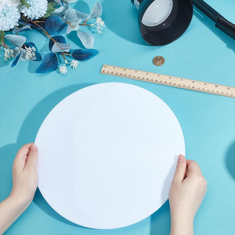 PH PandaHall 11.8" Lamp Shade Diffuser Acrylic Lampshade Diffuser Round Lamp Shade Replacement Dazzling Proof Lampshades Spotlight Lamps Covers for Drum Style Lampshade Pendants Light, White