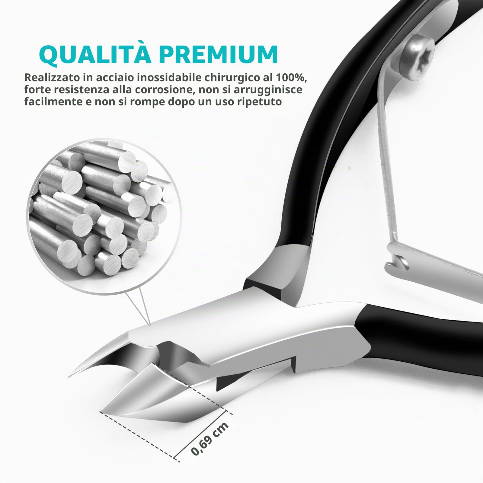 RONAVO Cuticola e Ricrescita Cuticole,4 in 1 Strumenti per Pedicure Manicure,con Forbicine per cuticole,Pelle Morta Remover Forchette, Spingi Cuticole a Doppia Testa,Nano Buffer Per Unghie in Vetro