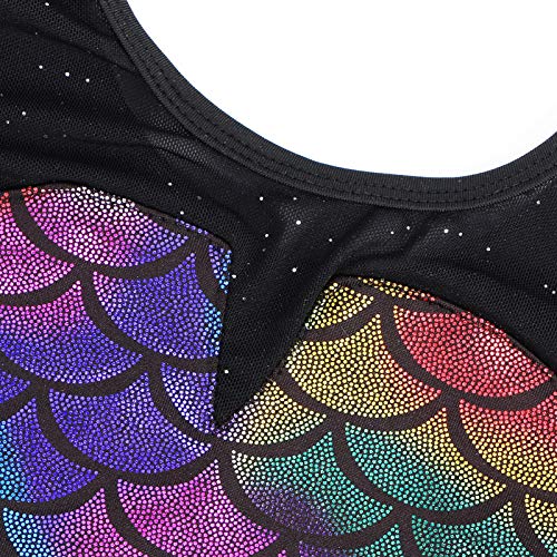 TFJH E Kids Collant de Ginástica Brilhante para Meninas, B Colorful Scale, 7-8Years