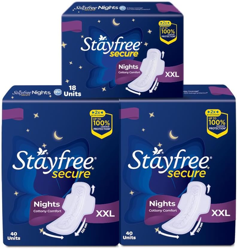Secure Night Sanitary Napkins for Women (98 Pads), Combo Offer pack Buy 80 Pads Get 18 Pads