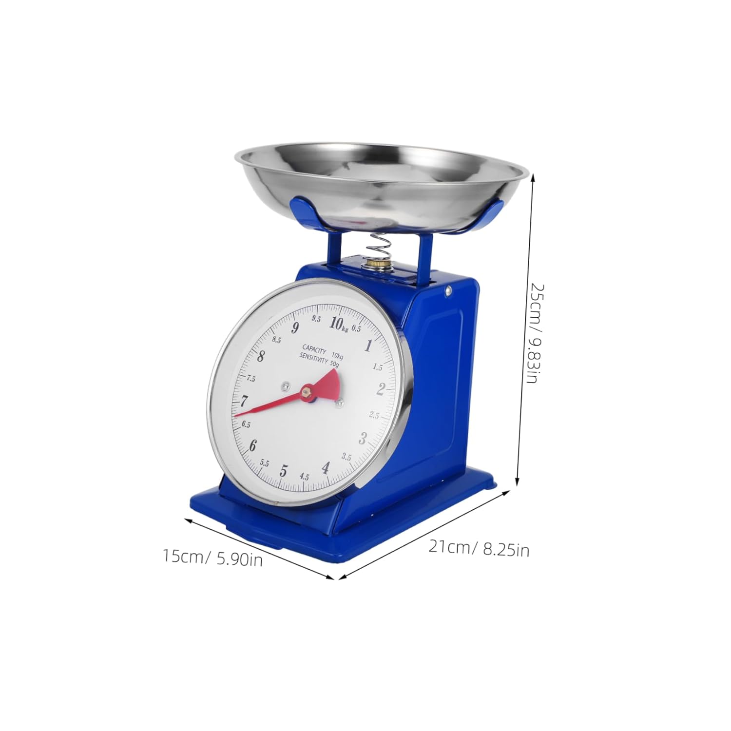 Luxshiny 10kg High Precision Mechanical Kitchen Scale Stainless Steel Bowl Mechanical Food Scale for Lab Use Easy to Read