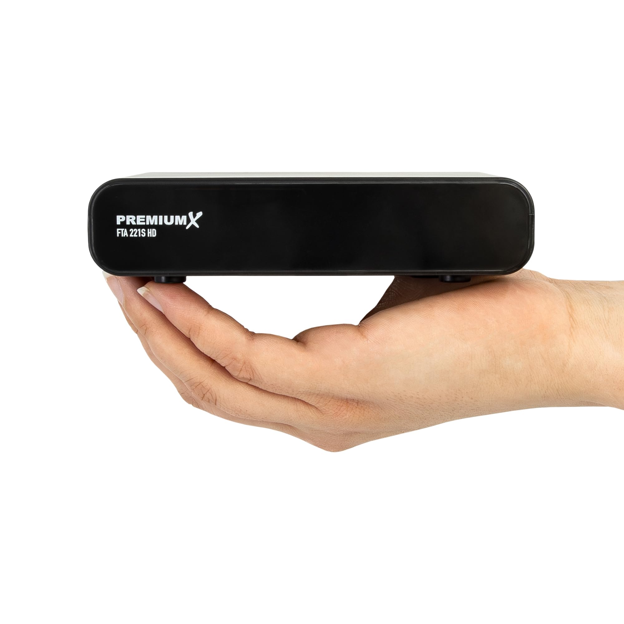 Receptor de satélite Premium X HD 221S - DVB-S2 FTA Receptor de satélite digital compatible con Unicable, HDMI y SCART, reproductor multimedia USB, transmisor alemán compacto preinstalado