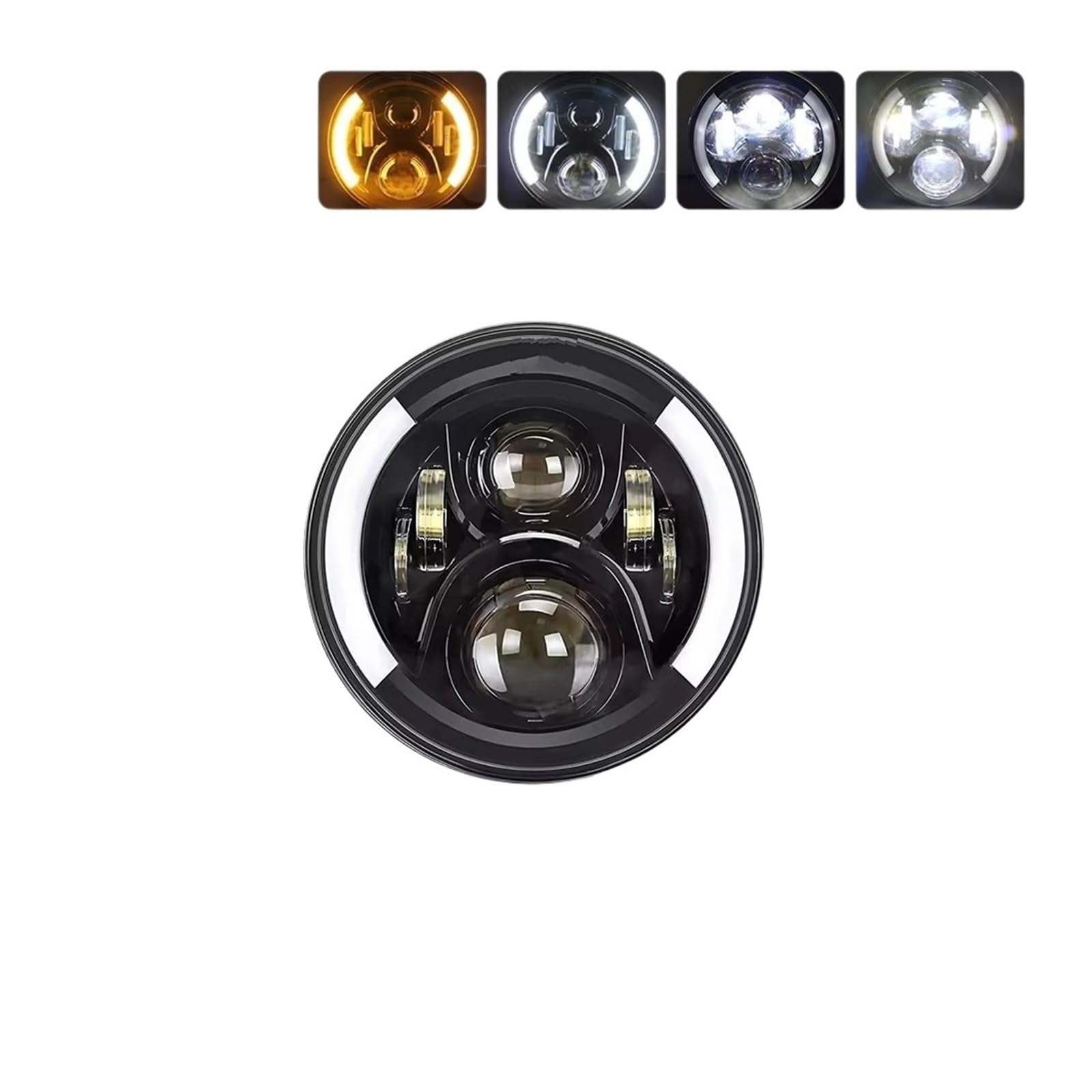 Faro anteriore Per Jeep JK TJ Per Auto Fuoristrada Faro Principale Da 7 Pollici Hi/Low H4 Halo Angle Eyes DRL 12V 24V Fari Anteriori(1PC 7inch)