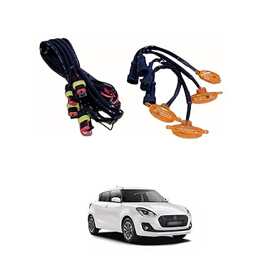 PRIKNIK LED Grille Lights Amber Yellow Grill Led with Fuse Adapter Wiring Harness Kit (4PCS, Amber Shell with Amber Light) Compatible with Swift New