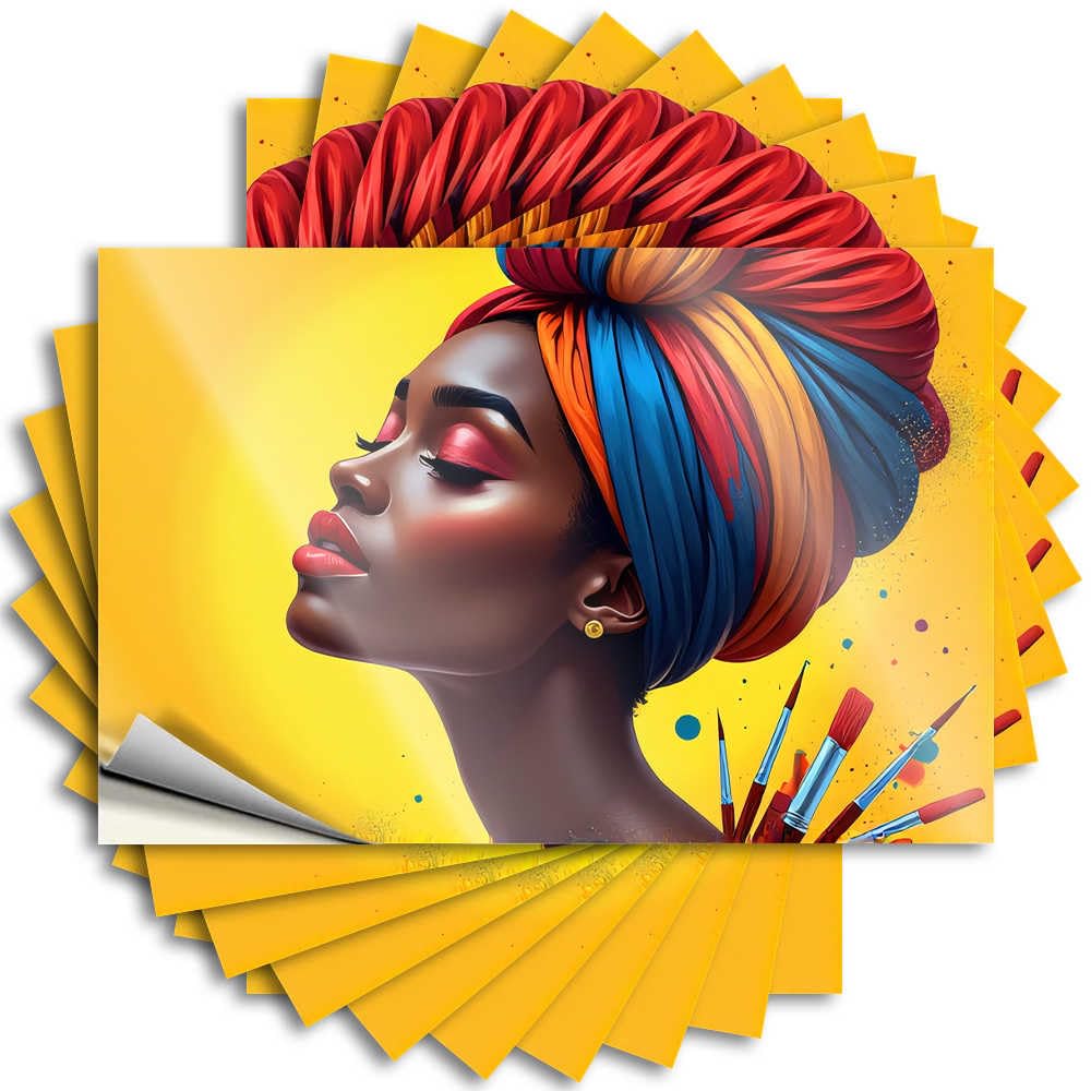 Colorful Headwrap: A Vibrant Portrait House Stuff Bookish - Decal Bottle Waterproof Decal(6X9CM)