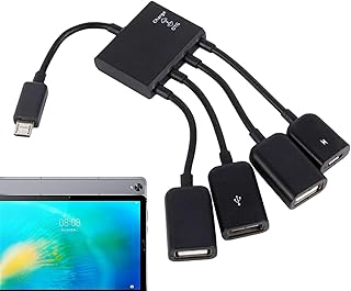 Multi USB Port Expander Hub, Charging OTG Host Cable, 4 in 1 USB HUB Adapter, OTG Host Cable Cord Adaptor Connector, Supports OTG Function HUB Adapter, Smart Tablet Supports OTG Function