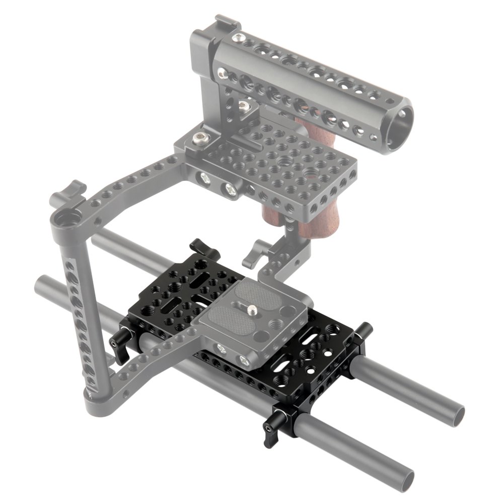 NICEYRIG Plaque de Base multifonctionnelle 15mm Double Bride Rail pour Appareil-Photo DSLR