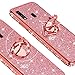 ISADENSER Samsung A20 Case Galaxy A30 Case Ultra-Slim Glitter Bling Diamond Luxury Plating Silicon TPU Soft Cover with Ring Stand Holder for Samsung Galaxy A20 / A30,Rose Gold TPU with Stand Holder