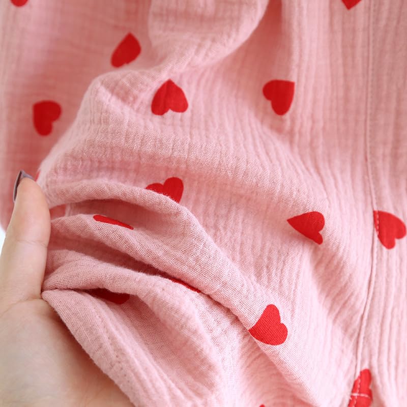 Image of codcm Womens 3pcs Cotton Pajamas Set Short Sleeve Sleepwear Fruit Print Cute Pj Set with Long Pants