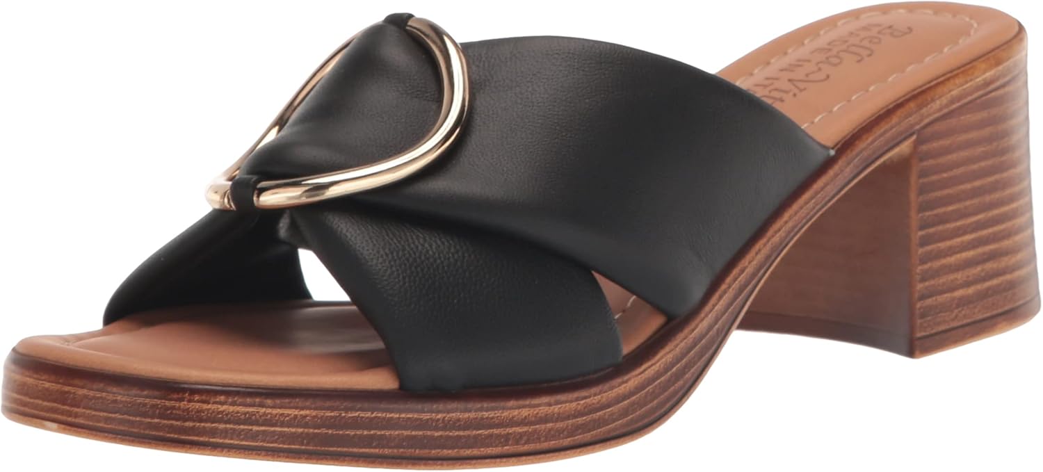 Bella Vita Made in Italy Women's Chi-Italy Heeled Sandal, Black Leather, 9 X-Wide