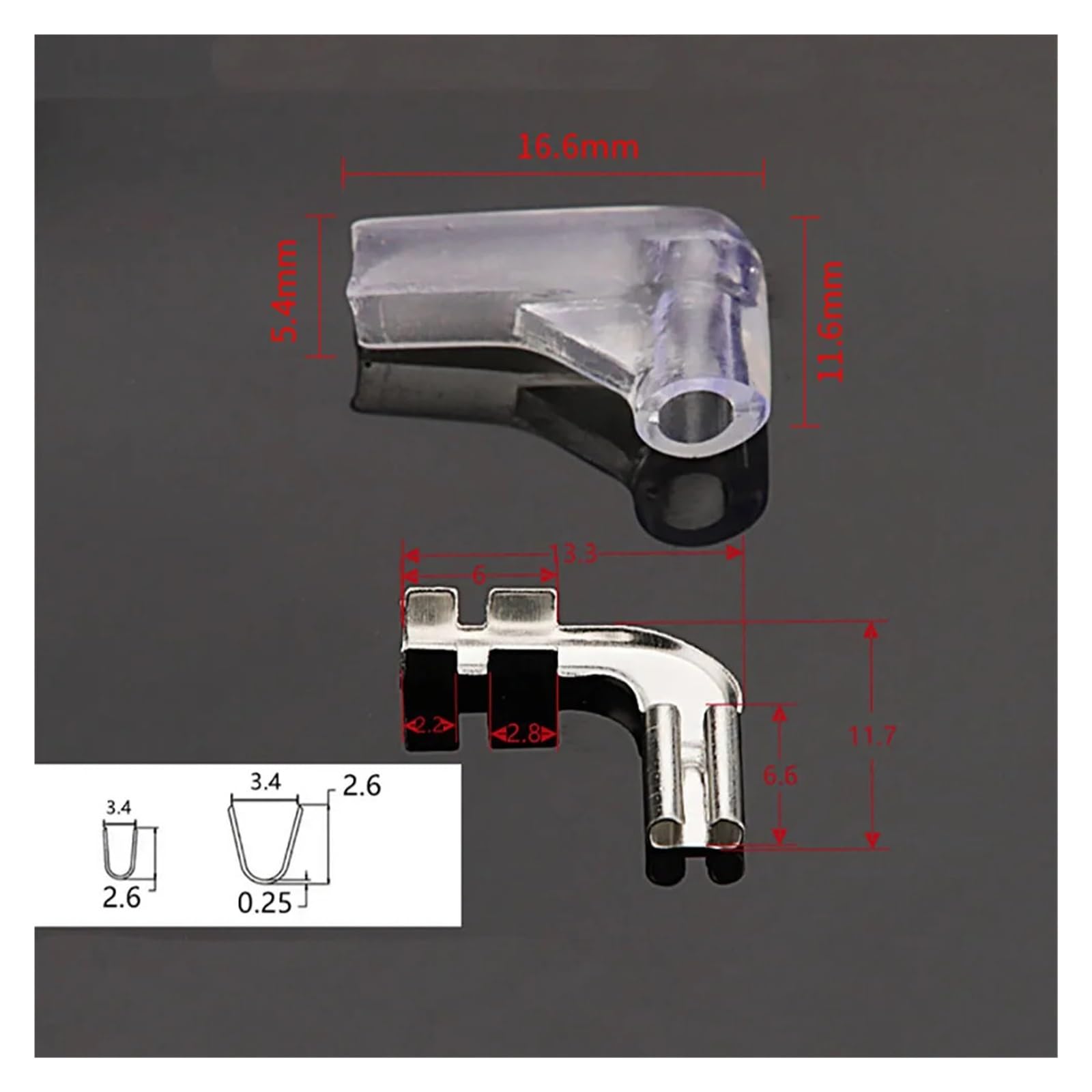 50-500Pcs 2.8mm (110) Flag Brass Terminal with PVC Cover Connector Pins DJ627-2.8A 0.5mm Thickness(Type 2,Quantity 50Pcs)