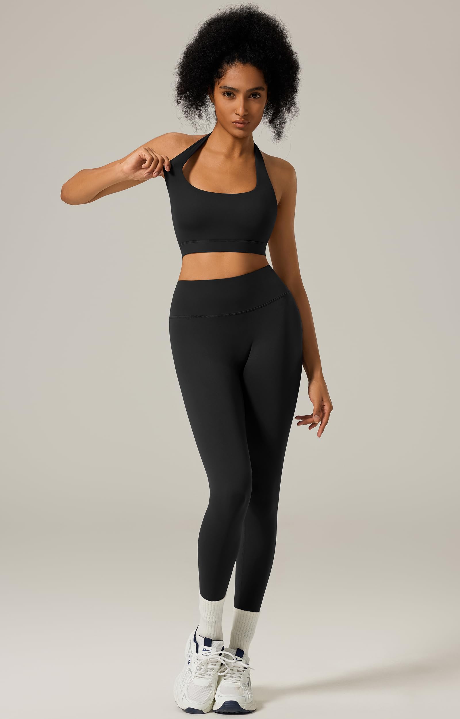 DOULAFASS Ensembles d'entraînement 2 pièces pour femmes dos nu soutien-gorge de sport ensembles de gym Booty Leggings Tenues