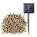 Qedertek Solar String Lights 72ft 200 LED Fairy Christmas Lights, 8 Modes Ambiance Lighting for Outdoor, Patio, Lawn, Landscape, Fairy Garden, Home, Wedding (Warm White)