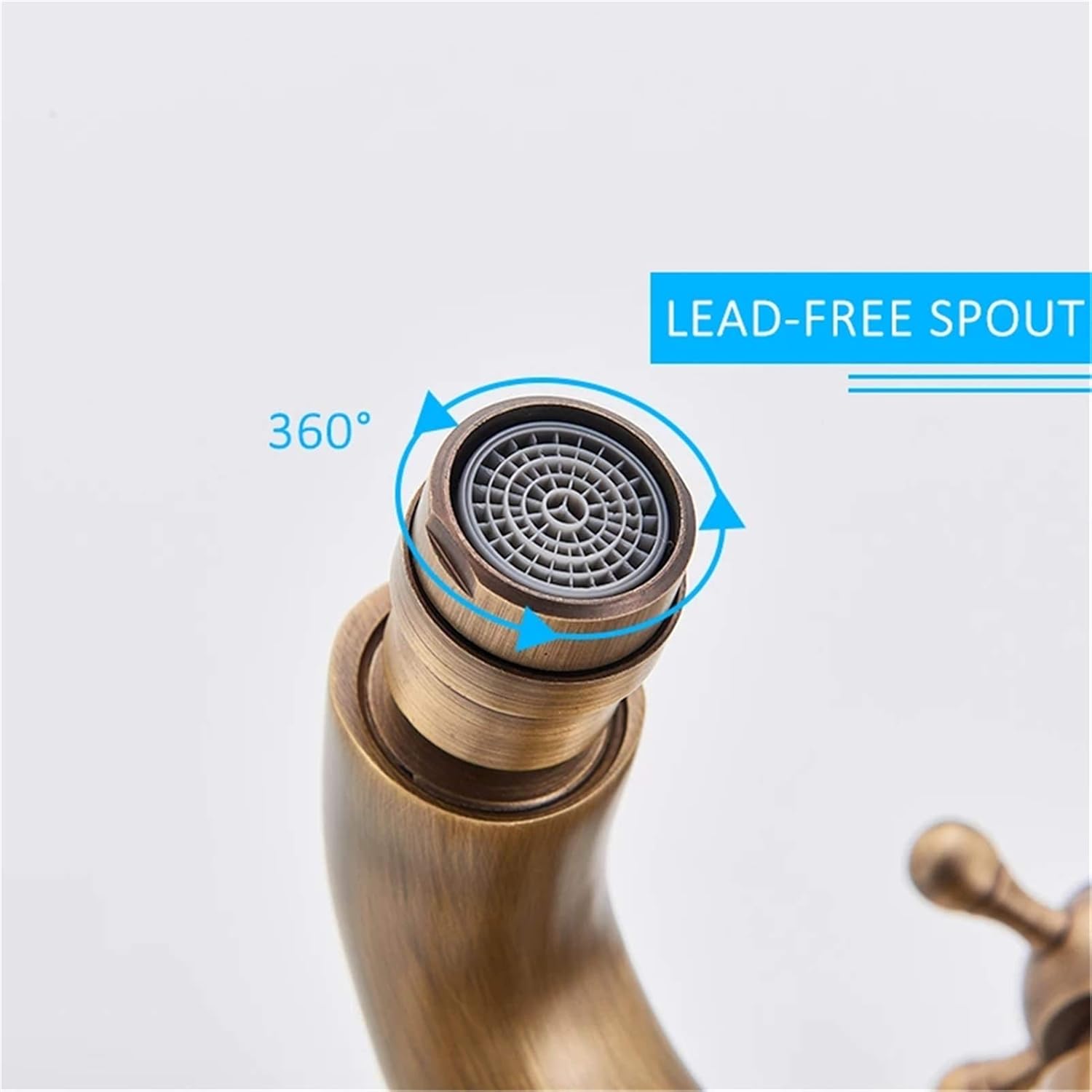 Antique Brass Bidet Shower Basin Faucet, Dual Cross Handles, Hot Cold Water Mixer Tap, Lead-Free Spout Toilet,Golden(Chrome)