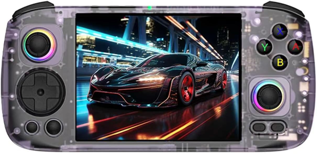 RG 406H Retro Handheld Game Console 4'' IPS Screen Android 13 System Built-in 128G Storage with 4783 Preinstalled Games RG406H Portable Gaming Console RG406H Supports 5G WiFi Bluetooth HDMI purple