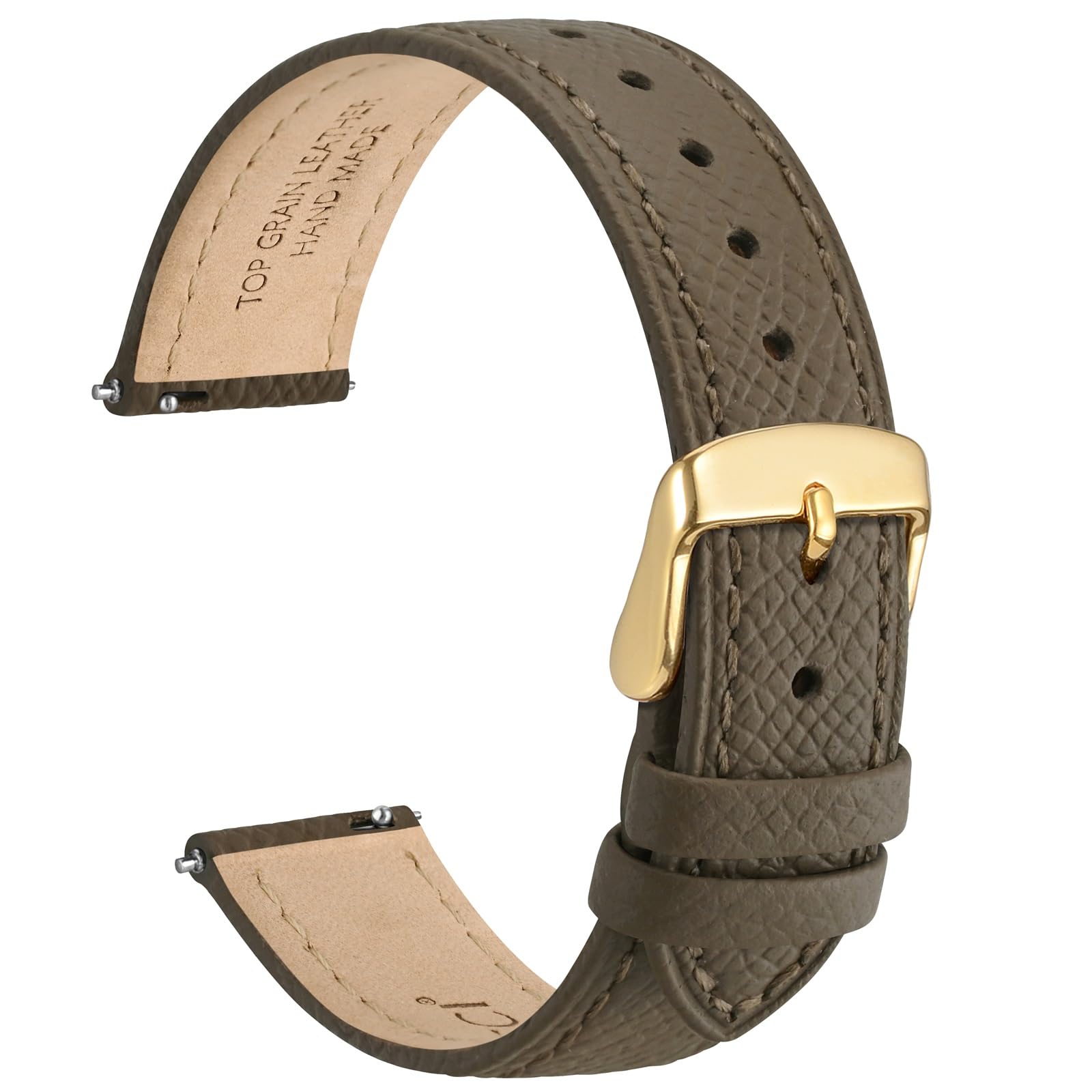 WOCCI Grace Watch Strap, Top Grain Leather, Quick Release Replacement Bands, Stainless Steel Buckle, Band Width 12mm 14mm 16mm 18mm 20mm — view 32