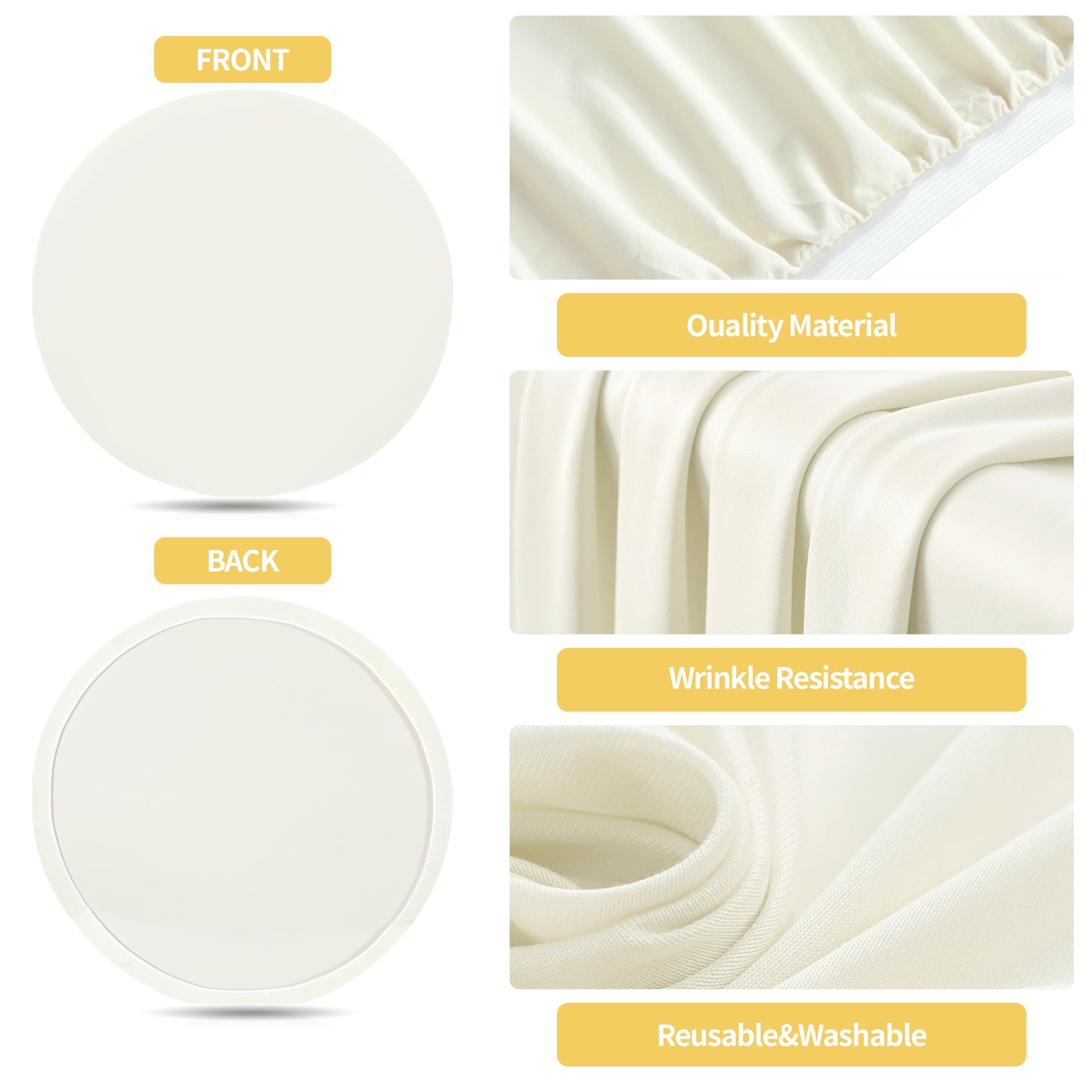 Outpain 6.5FT Beige Round Arch Backdrop Cover for 6.5FT/6.6FT Circle Arch Stand Wrinkle Resistant Beige Circle Arch Backdrop Cover for Wedding, Birthday, Baby Shower Decorations