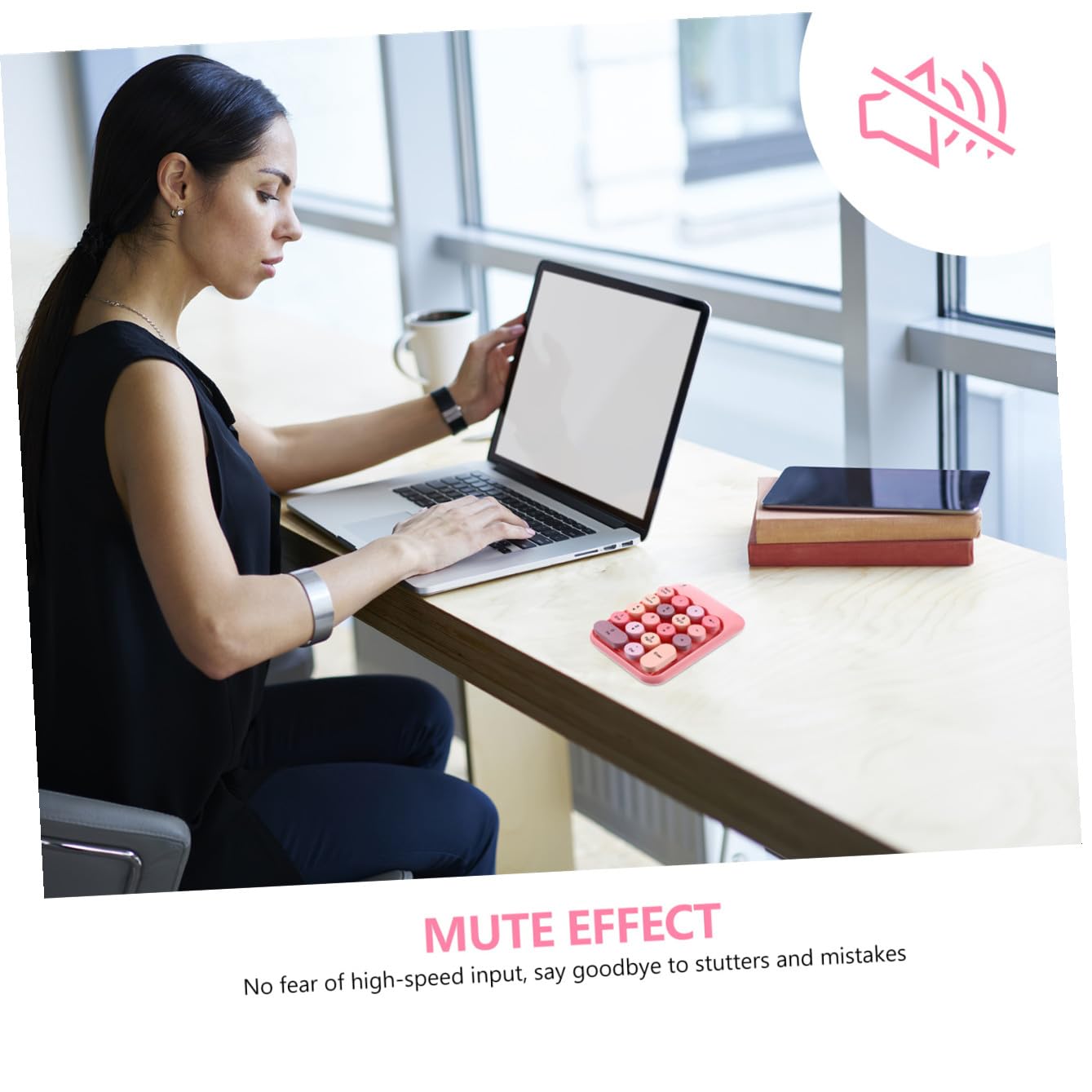 HOMSFOU Tastierino Numerico Wireless 2.4g Rosa in Abs 18 Tasti | Mini Portatile, Retroazione per Cancellazione, per Moduli Finanziari e Ufficio