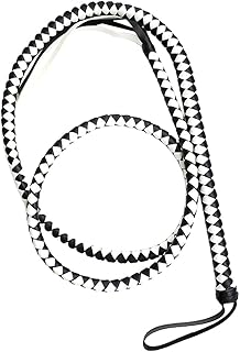 Indiana Whip, Cat Woman Whip Costume, 6.5 Feet Pu Leather Bull Whip, Woven Lion Tamer Cowboy Ringmaster Costume