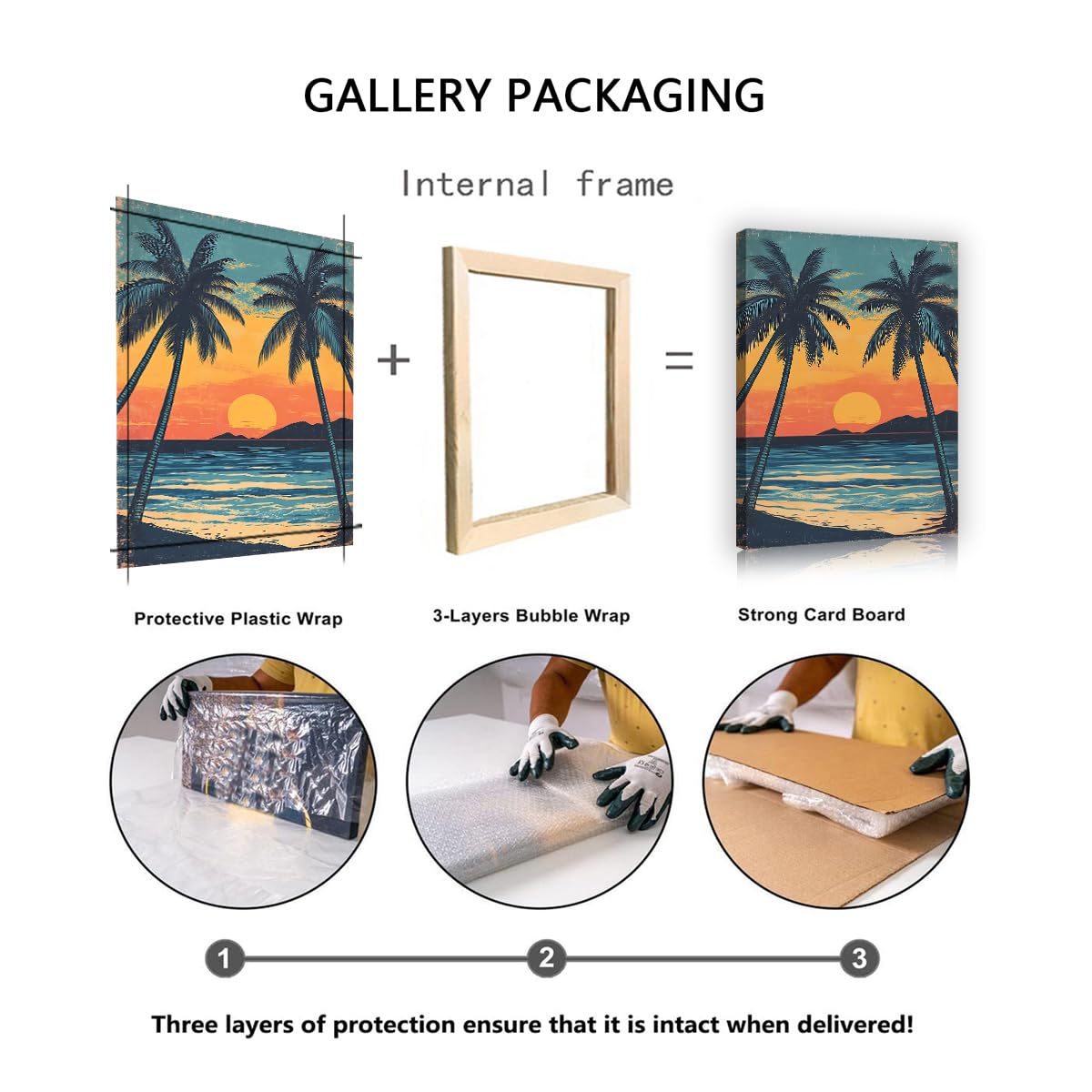 Via Vela Arte de pared de playa tropical cartel enmarcado de atardecer grabados vibrantes de lienzo en isla estética naturaleza para oficina decoración de habitaciones de invitados 60x90cm