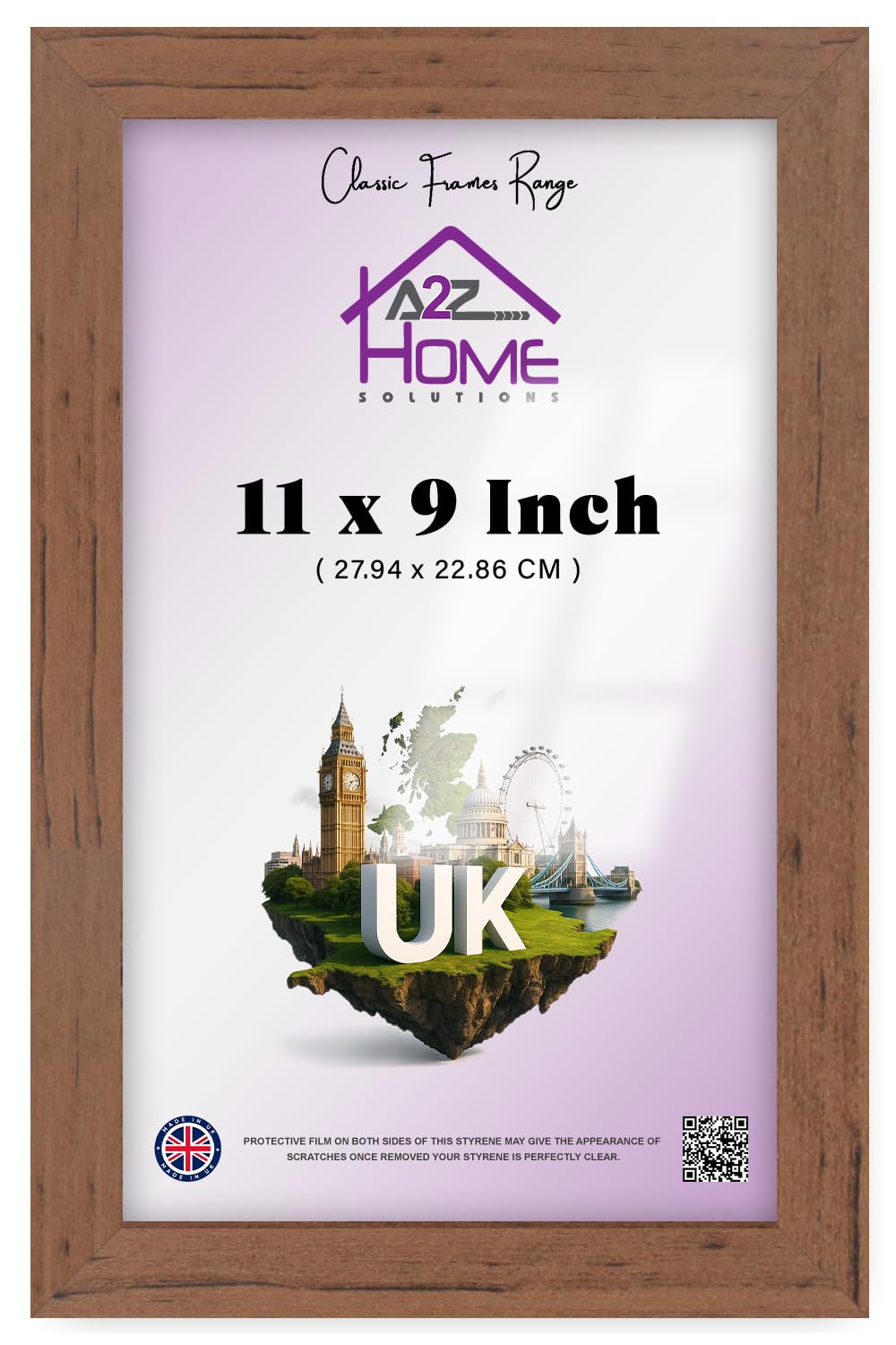 A2Z Home Solutions Solid MDF 11x9 InchMemory Frame – UV Protective Perspex, Sawtooth Hangers, Versatile for Home & Office -Walnut