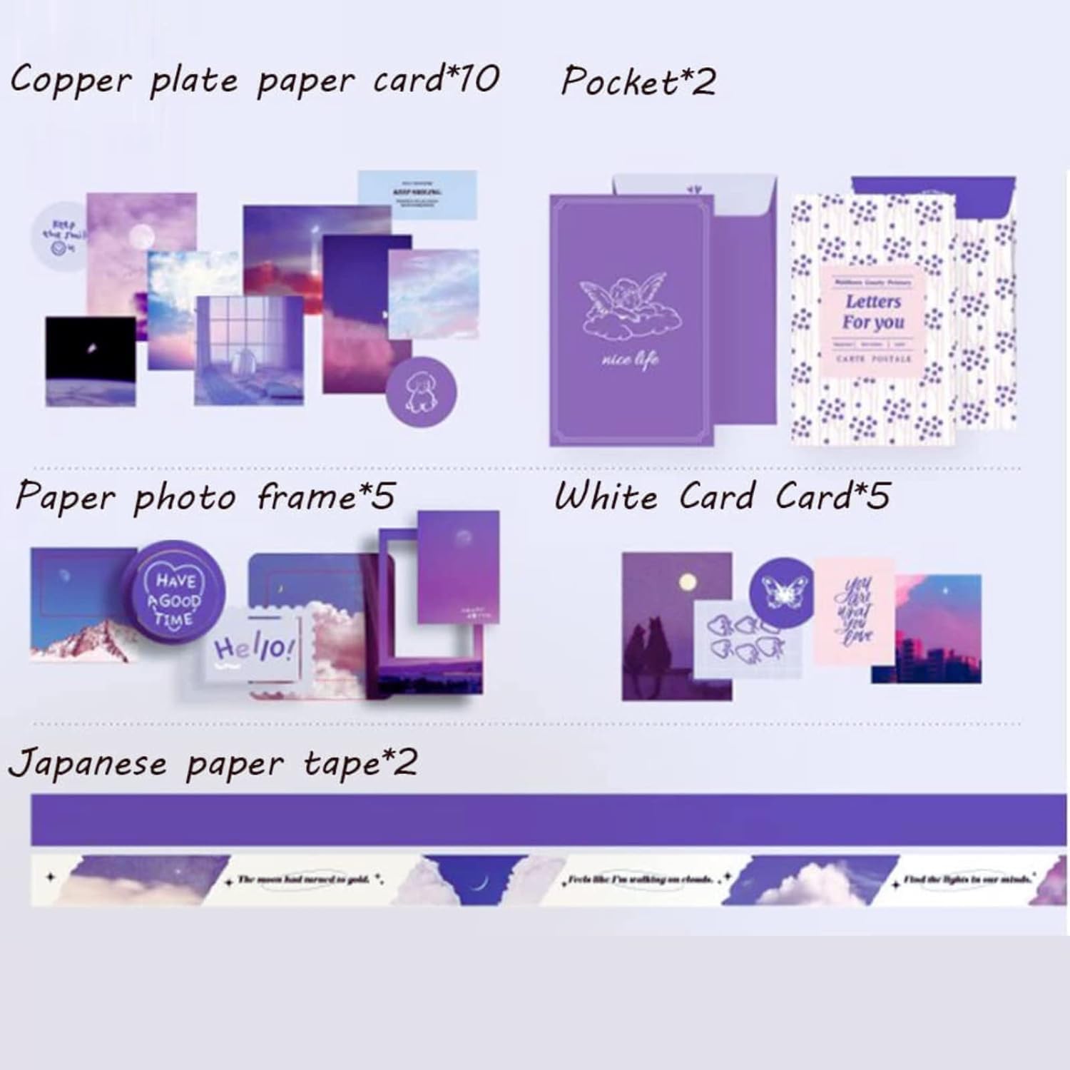 Shivaaro Paper Aesthetic Scrapbook Kit | Junk & Daily Journal Scrapbooking Supplies Stationery | A6 Grid Notebook | DIY Journaling Craft Gift for Teen Girls, Boys, Kids & Women (Purple) 4
