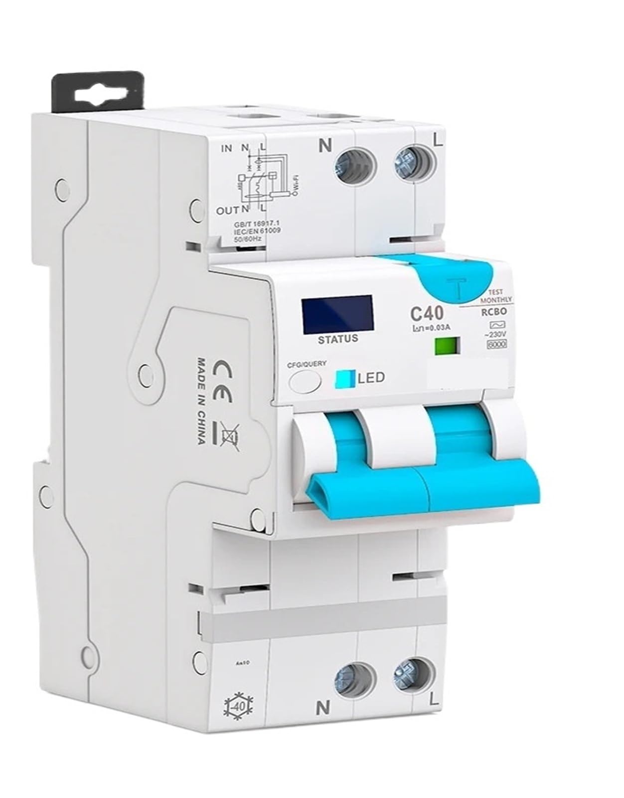 Disjoncteur à courant résiduel à courant réglable de type AC, fonctionne(1-20A Adjustable)