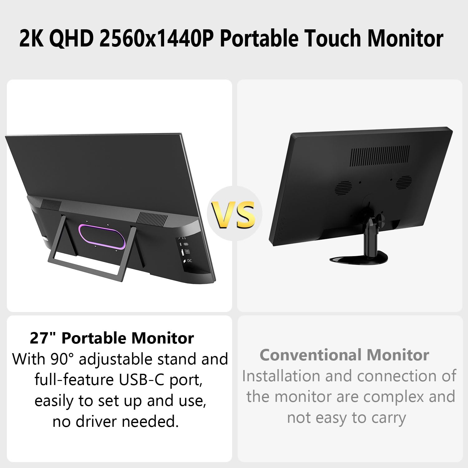 ⭐️Prechen モバイルモニター タッチ スクリーン Amazon.com: Prechen 15.6'' Touchscreen Portable Monitor, FHD IPS