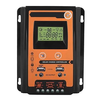 30A Solar Charge Controller 12V/24V, Dual USB MPPT Solar Charge Controller Solar Panel Battery Regulator LCD Display