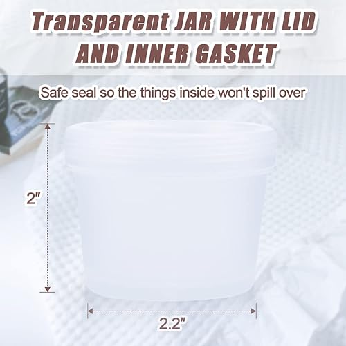 Miniatura 4 de 9 frascos de plástico vacíos de boca ancha con tapas de cúpula para mezclar máscaras faciales, tinte para el cabello, mantequillaloción corporal,