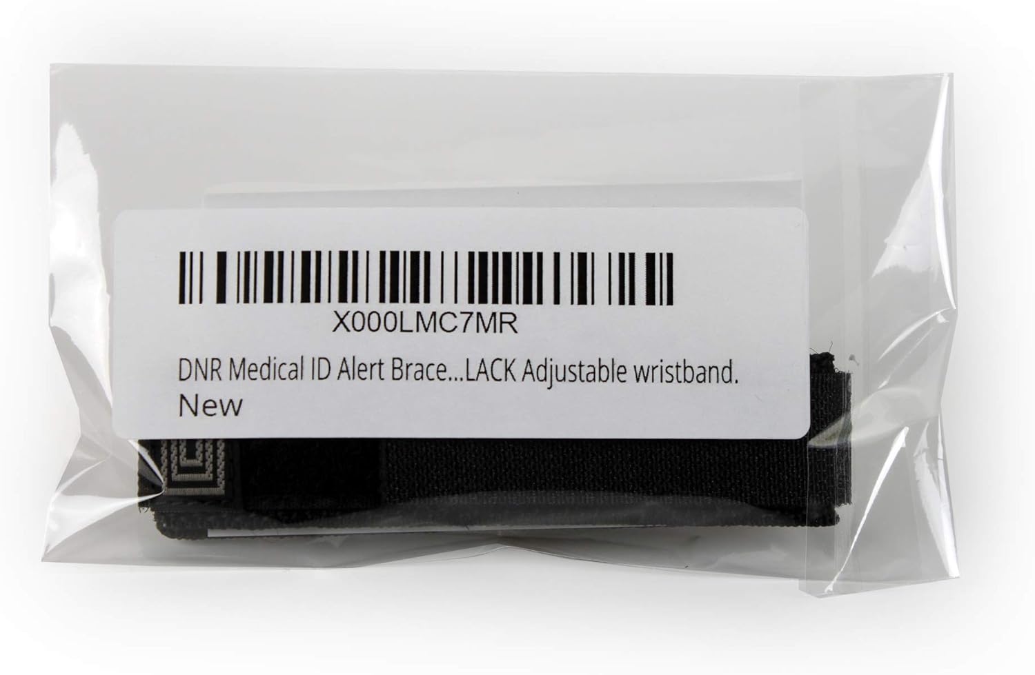 DNR - DO NOT RESUSCITATE Medical ID Alert Bracelet with BLACK Adjustable wristband.