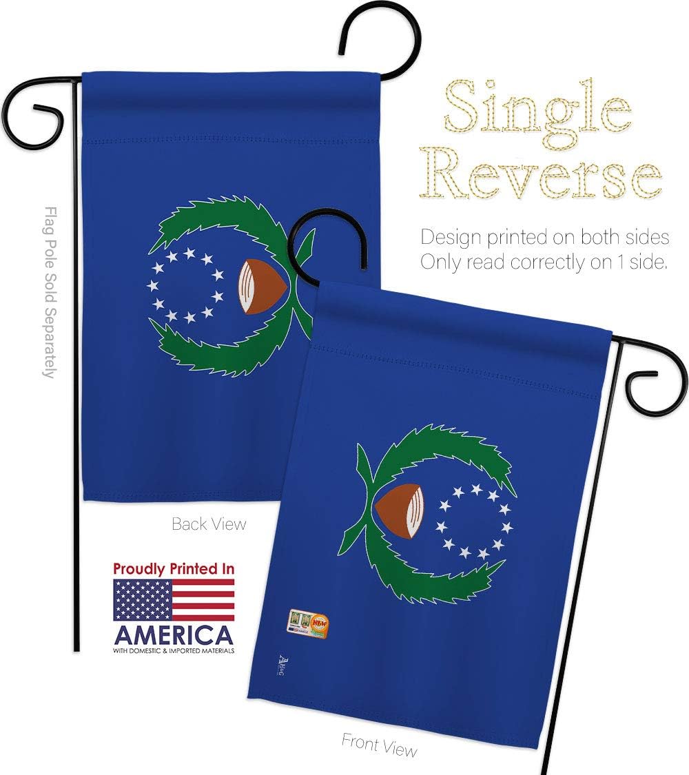 Pohnpei Garden Flag Set Wall Holder Regional Nationality Nation International World Country Particular Area Small Decorative Gift Yard House Banner Made In USA 13 X 18.5