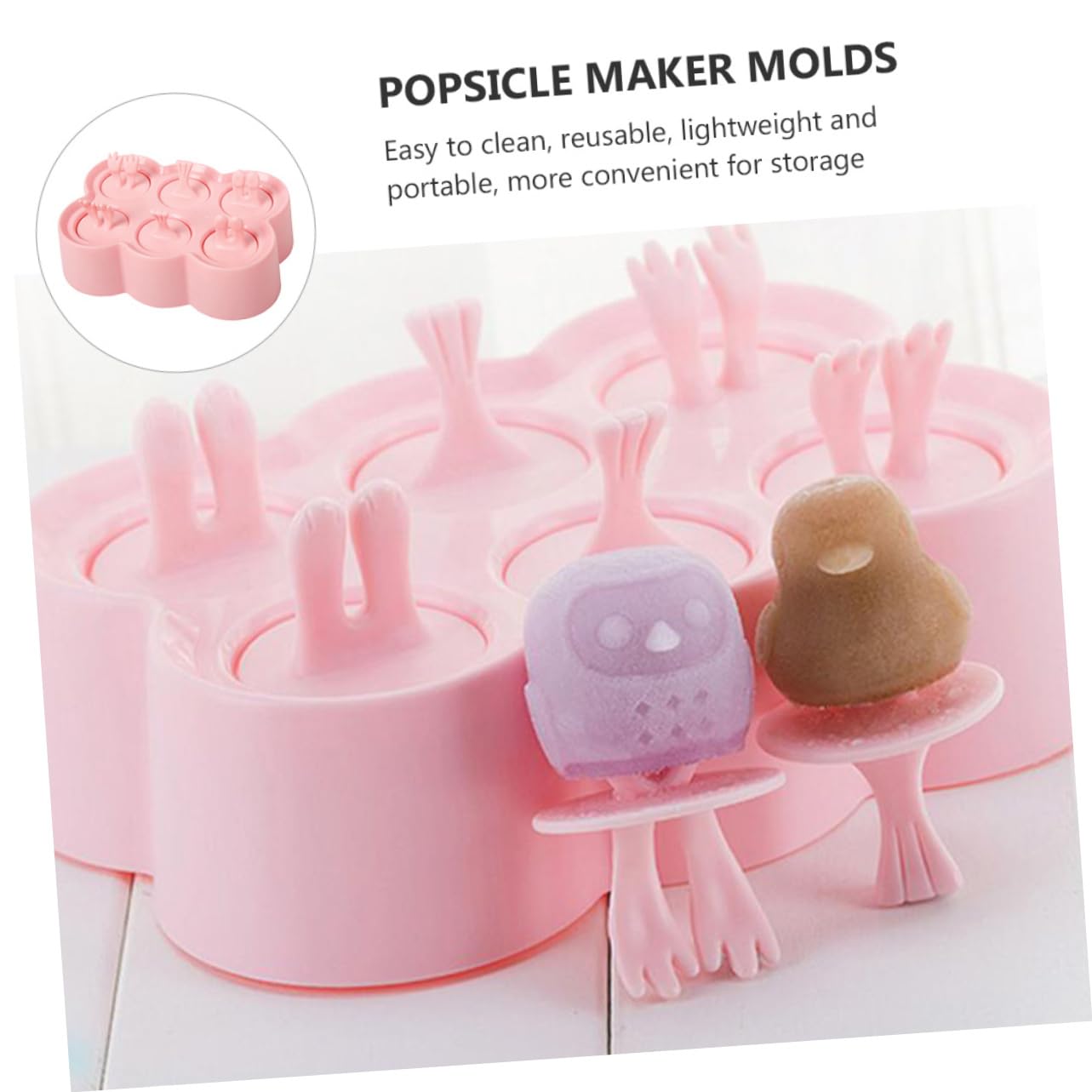 4 Moules à Glace Animaux en Silicone, Réutilisables et Faciles à Nettoyer, pour Diy, Lot de 4 Sets de Sets de Pièces