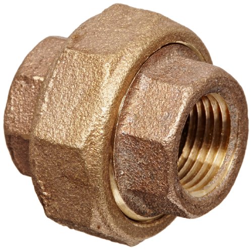 Anderson Metals 38104 Red Brass Pipe Fitting, Union, 1/2