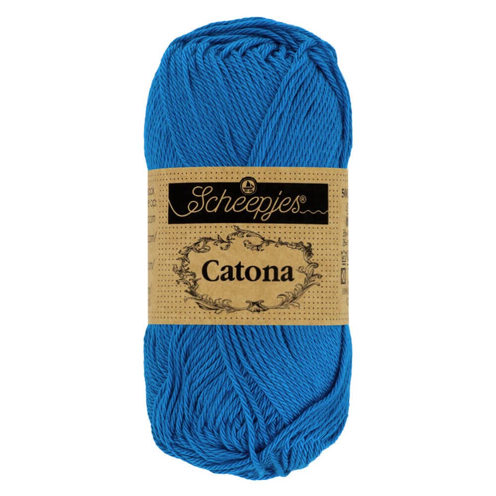 Catona Cotton Yarn, Electric Blue (201), 50 g Ball