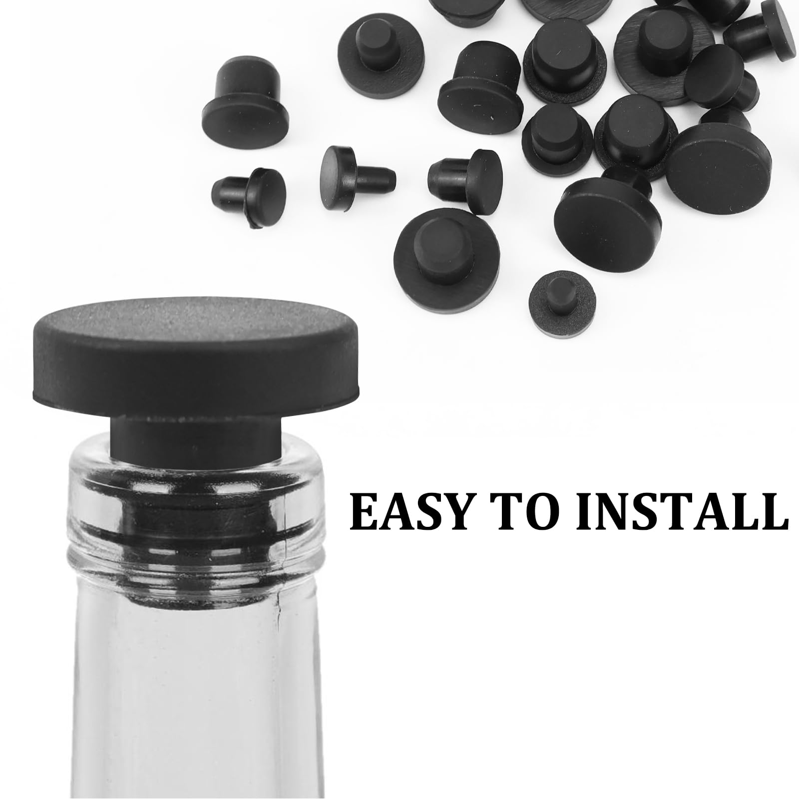 BOXOB Lot De 80 Bouchons En Caoutchouc, 8 Tailles, Bouchons Ronds