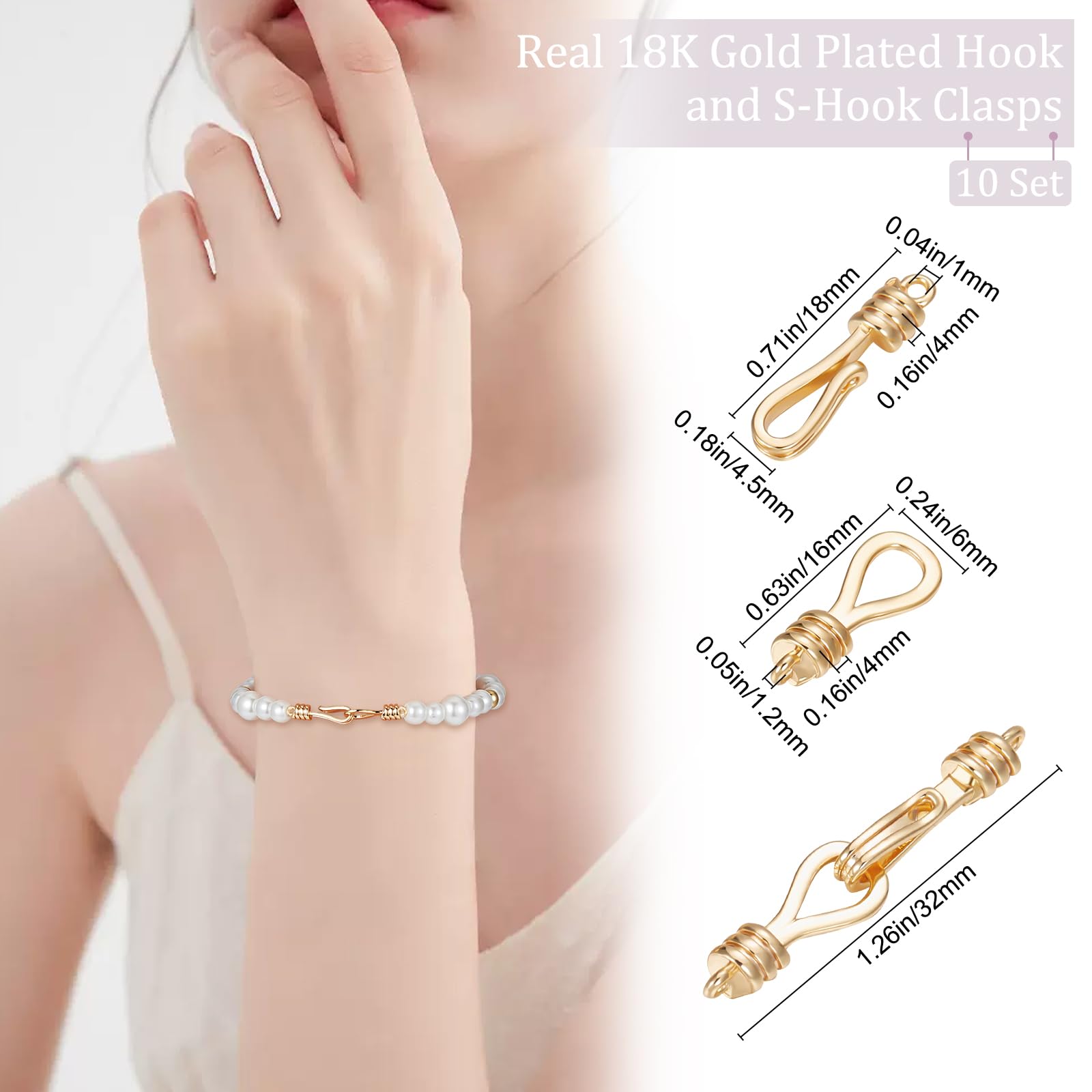 100 Gancio A S Placcati Oro 18K - Chiusure Per Collane E Bracciali Fai Da Te - Foto 6