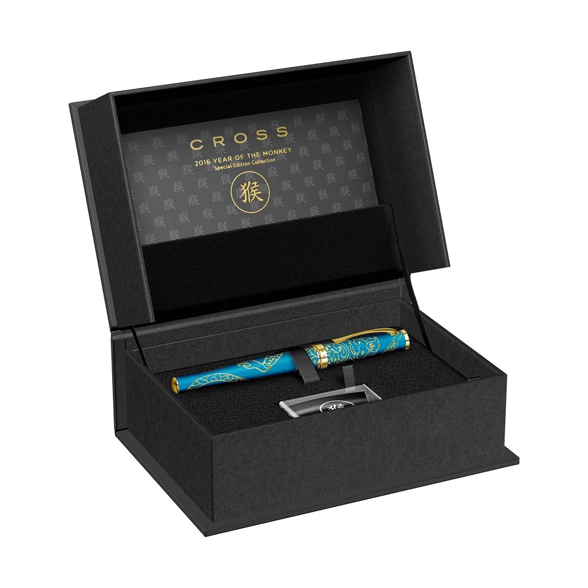 Cross 2016 Year of The Monkey Tibetan Teal 23KT Gold Fountain Pen Fine Solid 18Kt Gold Nib AT031622FD — view 2