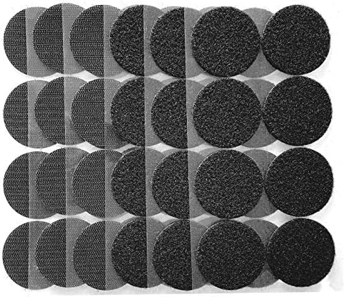 Heavy Duty Mounting Adhesive Tape,Industrial Strength Hook Loop Dots Double Sided Sticky Back Carpet Gripper Pad Wall Mounting Coins Black (24pairs/5cm Diameter)