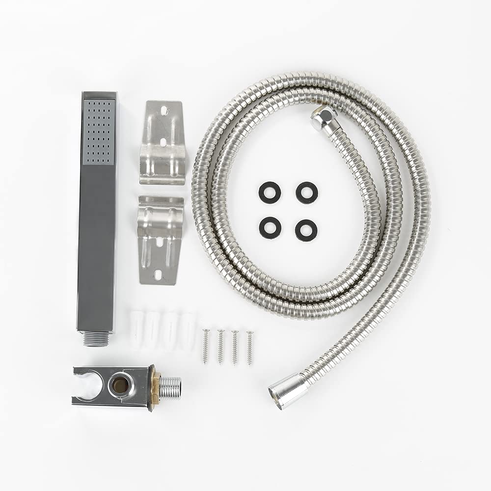 Columna de ducha de hidromasaje con panel de acero inoxidable 304, mezclador de 5 funciones, ducha spa para baño, altura: 140 cm – Proceso de pulido (acero inoxidable)