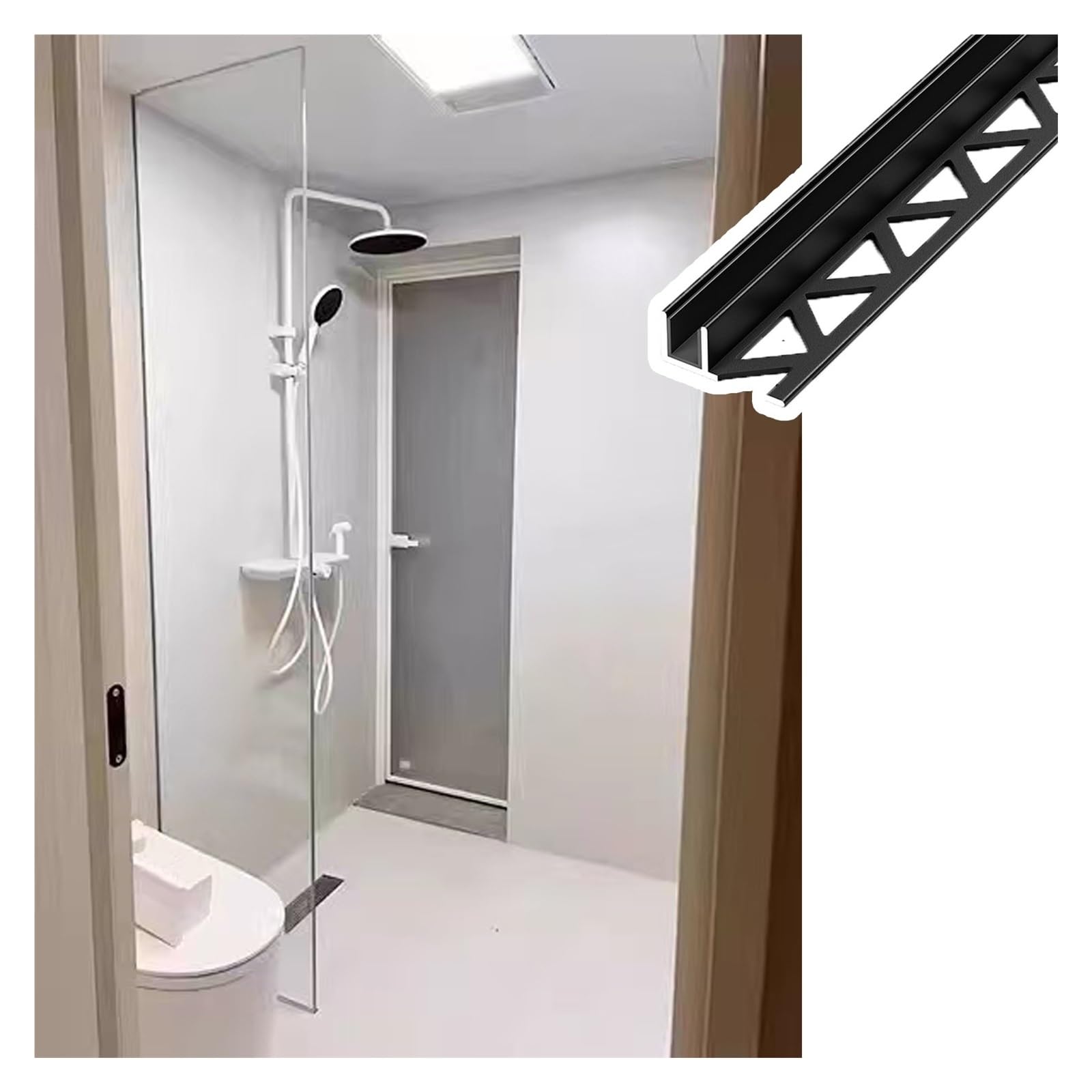 Profilé pour verre de douche pour stabiliser une paroi de 8mm